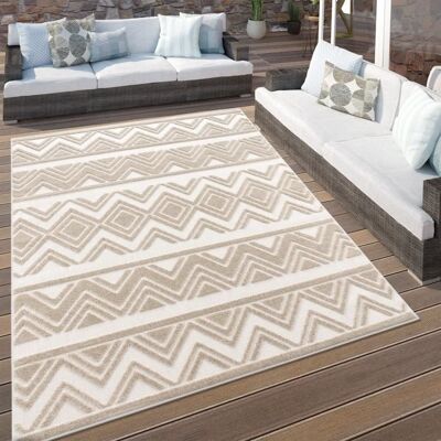 Tapis Beige 3D Geométrique Paco Home - Intérieur/Extérieur - Publicité Tapis Beige 3D Geométrique Paco Home - Intérieur/Extérieur - Publicité