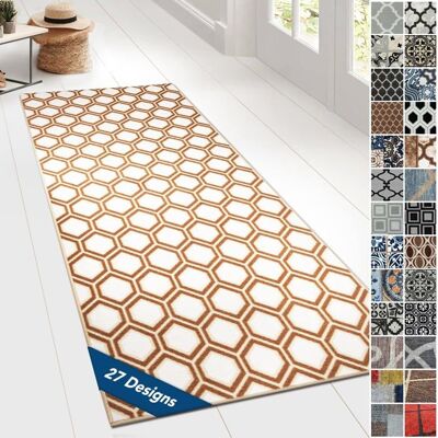 KARAT Tapis Ornement Vintage Oriental pour la Cuisine Le Couloir et Le Salon 80 x 150 cm Cardiff Beige - Publicité KARAT Tapis Ornement Vintage Oriental pour la Cuisine Le Couloir et Le Salon 80 x 150 cm Cardiff Beige - Publicité