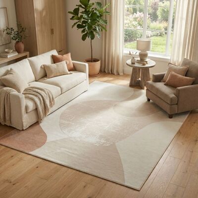 Tapis Salon Chambre Doux Beige Crème Antidérapant – TAPISO Wisp – Poils Courts Motif Abstrait Organique Moderne 250x350 Beige - Publicité Tapis Salon Chambre Doux Beige Crème Antidérapant – TAPISO Wisp – Poils Courts Motif Abstrait Organique Moderne 250x350 Beige - Publicité