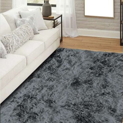 THE DECO FACTORY Tapis shaggy moderne gris foncé 120x170 Gris - Publicité THE DECO FACTORY Tapis shaggy moderne gris foncé 120x170 Gris - Publicité