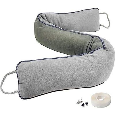 DOK Boudin de porte isolant 98cm extra lourd anti-froid bruit insectes lavable décoratif entrée automatique Gris - Publicité DOK Boudin de porte isolant 98cm extra lourd anti-froid bruit insectes lavable décoratif entrée automatique Gris - Publicité
