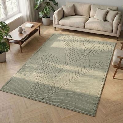 Carpetsale24 tapis salon 200x290 cm vert poils courts effet 3D style nordique boho chambre balcon terrasse intérieur extérieur Vert - Publicité Carpetsale24 tapis salon 200x290 cm vert poils courts effet 3D style nordique boho chambre balcon terrasse intérieur extérieur Vert - Publicité