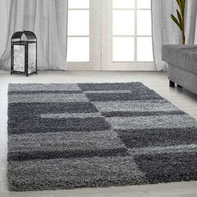 CARPETSALE24 Tapis Shaggy à Poils Longs pour Salon Design à Carreaux Doux et Moderne Tapis Gris Tapis 200 x 290 cm Gris - Publicité CARPETSALE24 Tapis Shaggy à Poils Longs pour Salon Design à Carreaux Doux et Moderne Tapis Gris Tapis 200 x 290 cm Gris - Publicité