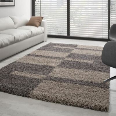 AYYILDIZ Tapis Shaggy - Gala - Taupe-Beige - 120x170 cm - Pile longue - Intérieur Gris - Publicité AYYILDIZ Tapis Shaggy - Gala - Taupe-Beige - 120x170 cm - Pile longue - Intérieur Gris - Publicité