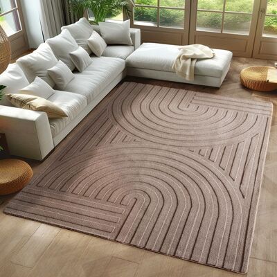 Carpetsale24 Tapis salon 240x340 cm beige design scandinave effet 3D moderne lavable doux grand format élégant Beige - Publicité Carpetsale24 Tapis salon 240x340 cm beige design scandinave effet 3D moderne lavable doux grand format élégant Beige - Publicité