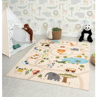 THE CARPET Happy Life - Tapis Rectangle Beige pour Enfants - Publicité THE CARPET Happy Life - Tapis Rectangle Beige pour Enfants - Publicité