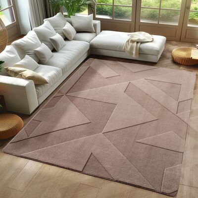 Carpetsale24 Tapis géométrique 200x290 cm beige design scandinave boho lavable doux effet 3D pour grande pièce Beige - Publicité Carpetsale24 Tapis géométrique 200x290 cm beige design scandinave boho lavable doux effet 3D pour grande pièce Beige - Publicité