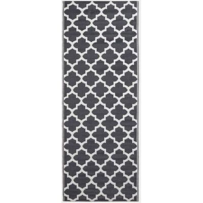 Tapis extérieur jardin imperméable réversible et résistant UV - Nola - 75x200 cm - Noir et blanc - Matériaux recyclés - Homescapes Noir - Publicité Tapis extérieur jardin imperméable réversible et résistant UV - Nola - 75x200 cm - Noir et blanc - Matériaux recyclés - Homescapes Noir - Publicité