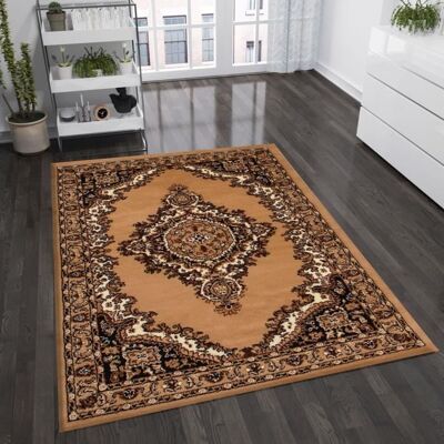 Tapis - VIMODA - 160x230 cm - Marron Beige - Synthétique - Style Oriental Beige - Publicité Tapis - VIMODA - 160x230 cm - Marron Beige - Synthétique - Style Oriental Beige - Publicité