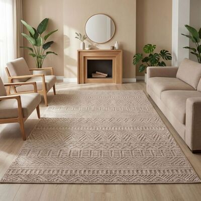 Carpetsale24 Tapis 200x290 cm Beige Design Vintage Bouclé Style Scandinave Moderne Grand Tapis pour Salon Salle à Manger Chambre Beige - Publicité Carpetsale24 Tapis 200x290 cm Beige Design Vintage Bouclé Style Scandinave Moderne Grand Tapis pour Salon Salle à Manger Chambre Beige - Publicité