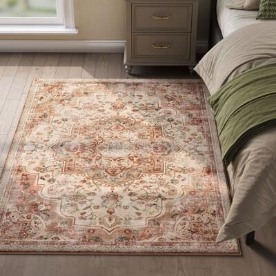 SONGMICS HOME Tapis de salon 120 x 170 cm Antidérapant Style Vintage Traditionnel Lavable en machine Beige Cappuccino Beige - Publicité SONGMICS HOME Tapis de salon 120 x 170 cm Antidérapant Style Vintage Traditionnel Lavable en machine Beige Cappuccino Beige - Publicité