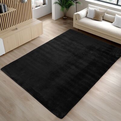 Carpetsale24 Tapis Noir 200x280 cm Lavable Antidérapant et Doux tapis uni Salon et Chambre Noir - Publicité Carpetsale24 Tapis Noir 200x280 cm Lavable Antidérapant et Doux tapis uni Salon et Chambre Noir - Publicité