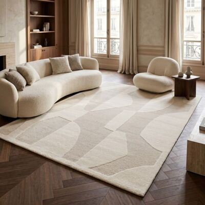THE DECO FACTORY Tapis à reliefs doux géométrique blanc 200x290 Blanc - Publicité THE DECO FACTORY Tapis à reliefs doux géométrique blanc 200x290 Blanc - Publicité
