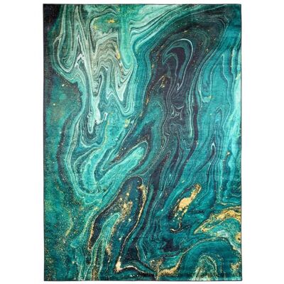 TAPISO Tapis Salon Poil Court TOSCANA Émeraude Doré Jade Abstrait Polyester Intérieur 160x230 cm Vert - Publicité TAPISO Tapis Salon Poil Court TOSCANA Émeraude Doré Jade Abstrait Polyester Intérieur 160x230 cm Vert - Publicité
