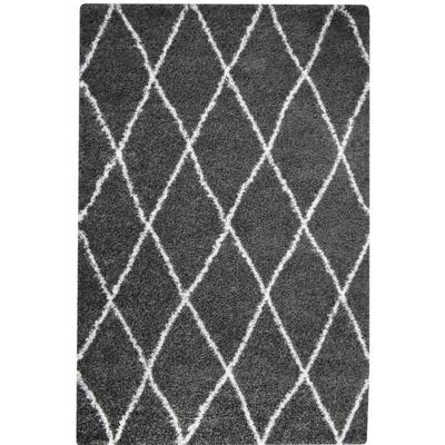 NAZAR ASMA Tapis de salon Shaggy - Style berbère - 200 x 280 cm - Gris - Motif géométrique Gris - Publicité NAZAR ASMA Tapis de salon Shaggy - Style berbère - 200 x 280 cm - Gris - Motif géométrique Gris - Publicité