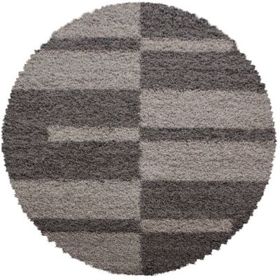 Carpetsale24 Tapis à poils longs 2 couleurs beige taupe 120 cm Rond tapis pour salon chambre à coucher motif à carreaux Marron - Publicité Carpetsale24 Tapis à poils longs 2 couleurs beige taupe 120 cm Rond tapis pour salon chambre à coucher motif à carreaux Marron - Publicité
