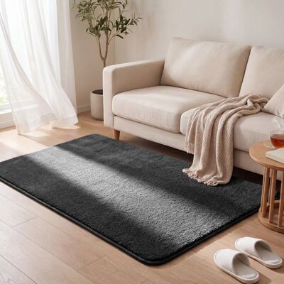 VOUNOT® Tapis de salon poils ras doux antiderapant 120x160cm uni anthracite Noir - Publicité VOUNOT® Tapis de salon poils ras doux antiderapant 120x160cm uni anthracite Noir - Publicité