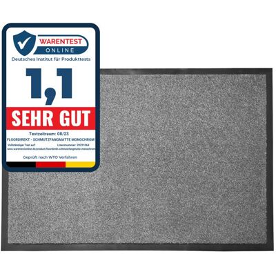 KARAT Tapis de Porte Paillasson dentrée Monochrom Gris argent 60 x 90 cm Gris - Publicité KARAT Tapis de Porte Paillasson dentrée Monochrom Gris argent 60 x 90 cm Gris - Publicité