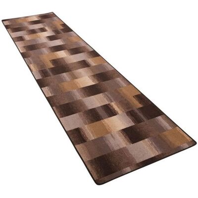 Tapis - SNAPSTYLE - Mystic - Tapis long couloir en velours - Carreaux marron - 80x160 cm Marron - Publicité Tapis - SNAPSTYLE - Mystic - Tapis long couloir en velours - Carreaux marron - 80x160 cm Marron - Publicité