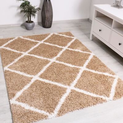 Tapis Shaggy - VIMODA - Berbère - 200x280 cm - Synthétique - Rectangulaire - Intérieur Beige - Publicité Tapis Shaggy - VIMODA - Berbère - 200x280 cm - Synthétique - Rectangulaire - Intérieur Beige - Publicité