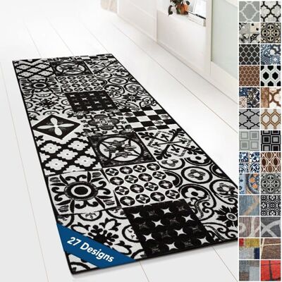 KARAT Tapis Ornement Vintage Oriental pour la Cuisine Le Couloir et Le Salon 80 x 300 cm Sligo Noir - Publicité KARAT Tapis Ornement Vintage Oriental pour la Cuisine Le Couloir et Le Salon 80 x 300 cm Sligo Noir - Publicité