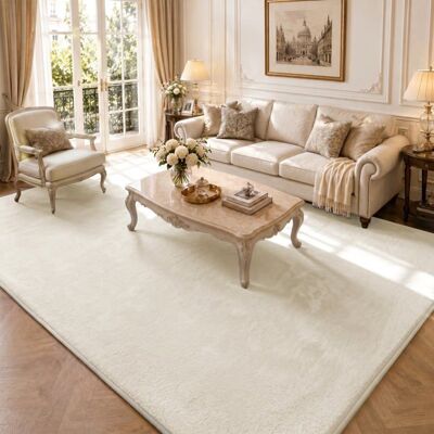 VOUNOT® Tapis de salon poils ras doux antiderapant 240x340cm uni beige Beige - Publicité VOUNOT® Tapis de salon poils ras doux antiderapant 240x340cm uni beige Beige - Publicité