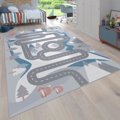 PACO HOME Tapis de jeu Bino 574 - Motif de rue 120x160cm - Publicité PACO HOME Tapis de jeu Bino 574 - Motif de rue 120x160cm - Publicité