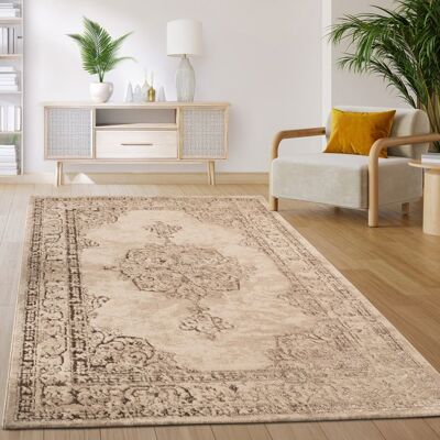 Paco Home Tapis Salon Chambre Vintage Oriental Motif Abstrait Moderne Beige Beige 200x280 cm - Publicité Paco Home Tapis Salon Chambre Vintage Oriental Motif Abstrait Moderne Beige Beige 200x280 cm - Publicité