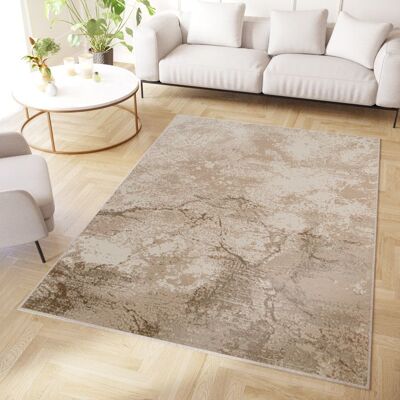 Tapiso Crystal Tapis Poils Courts Moderne Marron Beige Motif Abstrait Effet 3D Brillant Doux Tapis Salon Chambre OEKO-TEX 160x220 Marron - Publicité Tapiso Crystal Tapis Poils Courts Moderne Marron Beige Motif Abstrait Effet 3D Brillant Doux Tapis Salon Chambre OEKO-TEX 160x220 Marron - Publicité