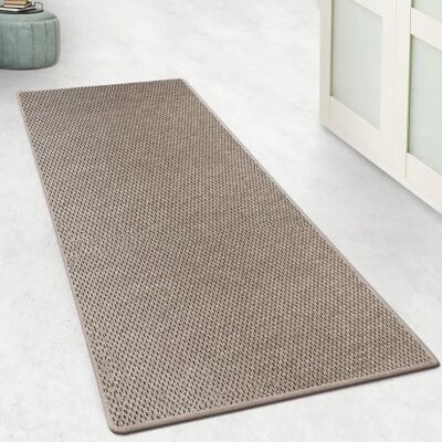 KARAT Tapis de couloir sur mesure Kalkutta surface bouclée Taupe 200 x 50 cm Marron - Publicité KARAT Tapis de couloir sur mesure Kalkutta surface bouclée Taupe 200 x 50 cm Marron - Publicité
