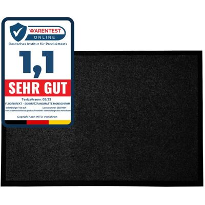 KARAT Tapis de Porte Paillasson dentrée Monochrom Noir 90 x 120 cm Noir - Publicité KARAT Tapis de Porte Paillasson dentrée Monochrom Noir 90 x 120 cm Noir - Publicité