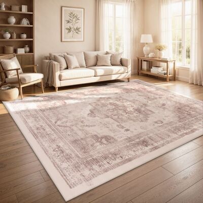 Paco Home Tapis Vintage Boho Moderne Salon Ras Court Lavable Antiderapant Beige Multicolore Ivoire 160x220 cm Beige - Publicité Paco Home Tapis Vintage Boho Moderne Salon Ras Court Lavable Antiderapant Beige Multicolore Ivoire 160x220 cm Beige - Publicité