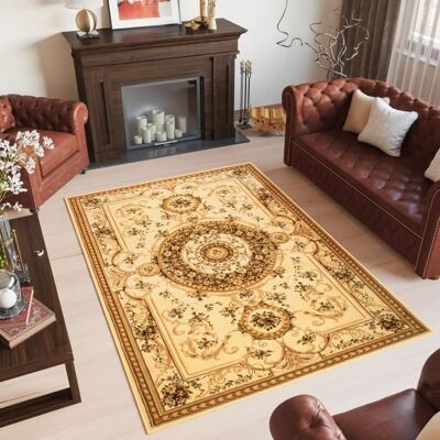 TAPISO Yesemek Tapis Salon Chambre Traditionnel Floral Bordure Crème Beige Doux 200x300 cm Beige - Publicité TAPISO Yesemek Tapis Salon Chambre Traditionnel Floral Bordure Crème Beige Doux 200x300 cm Beige - Publicité