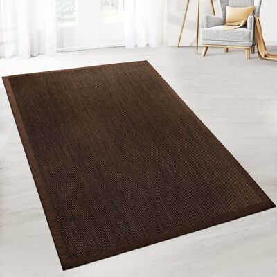 KARAT Tapis Sisal Oeil du tigre Avec bordure Marron DC-311 160 x 230 cm - Publicité KARAT Tapis Sisal Oeil du tigre Avec bordure Marron DC-311 160 x 230 cm - Publicité