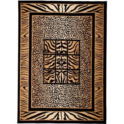 TAPISO Tapis Salon Poils Courts ATLAS Marron Noir Léopard Polypropylène Intérieur 180x250 cm Marron - Publicité TAPISO Tapis Salon Poils Courts ATLAS Marron Noir Léopard Polypropylène Intérieur 180x250 cm Marron - Publicité