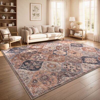 Paco Home Tapis Vintage Boho Moderne Salon Ras Court Lavable Antiderapant Beige Multicolore Beige 160x220 cm Beige - Publicité Paco Home Tapis Vintage Boho Moderne Salon Ras Court Lavable Antiderapant Beige Multicolore Beige 160x220 cm Beige - Publicité