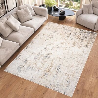 TAPISO Tapis de Salon Chambre HERA Beige Crème Gris Design Rayé Confortable Intérieur 80x150 cm Beige - Publicité TAPISO Tapis de Salon Chambre HERA Beige Crème Gris Design Rayé Confortable Intérieur 80x150 cm Beige - Publicité