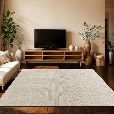 Paco Home Tapis Salon Haute Mèche Design Scandinave Boho Uni Texture Douce Crème Crème 160x220 cm - Publicité Paco Home Tapis Salon Haute Mèche Design Scandinave Boho Uni Texture Douce Crème Crème 160x220 cm - Publicité