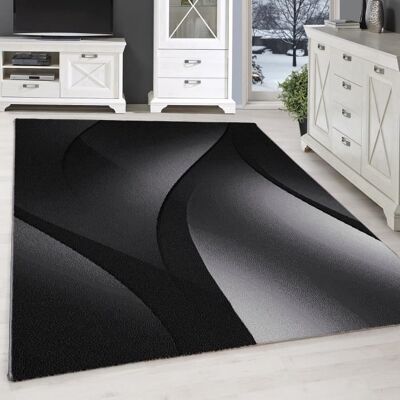 Tapis Modern Salon - ADRIENNE - Noir - 120 x 170 cm - 100% Polypropylène - SIMPEX Noir - Publicité Tapis Modern Salon - ADRIENNE - Noir - 120 x 170 cm - 100% Polypropylène - SIMPEX Noir - Publicité