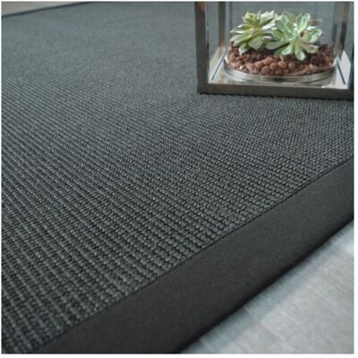 DECOWEB Tapis sisal Yucatan noir - Ganse coton noire - 200 x 200 cm Noir - Publicité DECOWEB Tapis sisal Yucatan noir - Ganse coton noire - 200 x 200 cm Noir - Publicité