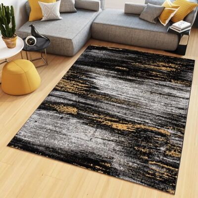 TAPISO Tapis Salon Poil Court Maya Gris Noir Jaune Moucheté Polypropylène Intérieur 140x200 cm Gris - Publicité TAPISO Tapis Salon Poil Court Maya Gris Noir Jaune Moucheté Polypropylène Intérieur 140x200 cm Gris - Publicité