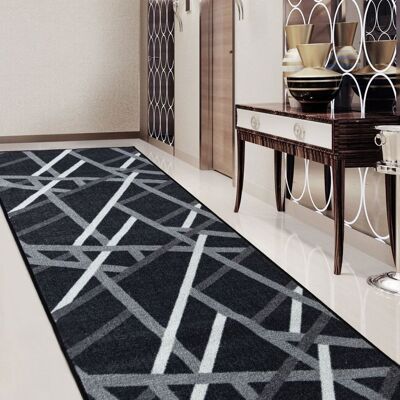 KARAT Tapis sur mesure Printed Anthracite rayures 67 x 100 cm Noir - Publicité KARAT Tapis sur mesure Printed Anthracite rayures 67 x 100 cm Noir - Publicité