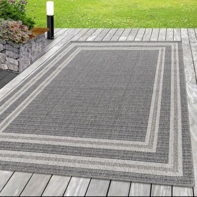 Ayyildiz Tapis dextérieur terrasse Gris 120 x 170 cm extérieur sisal aspect osier avec motif double bordure Gris - Publicité Ayyildiz Tapis dextérieur terrasse Gris 120 x 170 cm extérieur sisal aspect osier avec motif double bordure Gris - Publicité