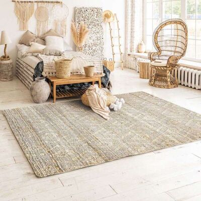 The Deco Factory RELIEF JUTE - Tapis en jute avec motifs losanges en relief, 120 x 170 cm - Publicité The Deco Factory RELIEF JUTE - Tapis en jute avec motifs losanges en relief, 120 x 170 cm - Publicité