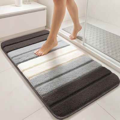 VOUNOT® Lot de 2 Tapis de bain antidérapant en microfibre motif dégradé 40x60cm gris - Doux et absorbant - Lavable en machine Gris - Publicité VOUNOT® Lot de 2 Tapis de bain antidérapant en microfibre motif dégradé 40x60cm gris - Doux et absorbant - Lavable en machine Gris - Publicité