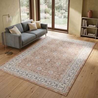 Carpetsale24 Tapis Lavable Terracotta 140x200 cm Salon Chambre Chambre Amis Vintage Design Oriental Ton Chaleureux Déco Maison Orange - Publicité Carpetsale24 Tapis Lavable Terracotta 140x200 cm Salon Chambre Chambre Amis Vintage Design Oriental Ton Chaleureux Déco Maison Orange - Publicité
