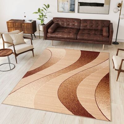 TAPISO Tapis Salon Poil Court DREAM Beige Vagues 120 x 170 cm 100% Polypropylène Intérieur Beige - Publicité TAPISO Tapis Salon Poil Court DREAM Beige Vagues 120 x 170 cm 100% Polypropylène Intérieur Beige - Publicité