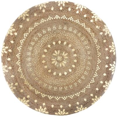 Tapis rond jute vegetale Shine diamètre 115 cm Atmosphera - - Bleu - Publicité Tapis rond jute vegetale Shine diamètre 115 cm Atmosphera - - Bleu - Publicité
