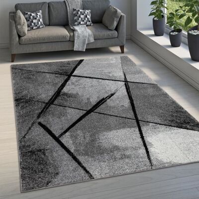 Paco Home Tapis Salon Tapis Salon Poils Ras Motif Moderne Abstrait Géométrique Gris Noir 60x100 cm Gris - Publicité Paco Home Tapis Salon Tapis Salon Poils Ras Motif Moderne Abstrait Géométrique Gris Noir 60x100 cm Gris - Publicité