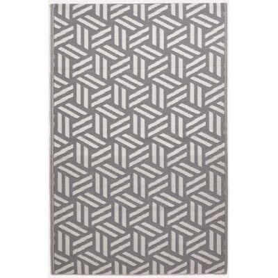 HOMESCAPES Tapis dextérieur géométrique gris Luna 120 x 180 cm Gris - Publicité HOMESCAPES Tapis dextérieur géométrique gris Luna 120 x 180 cm Gris - Publicité
